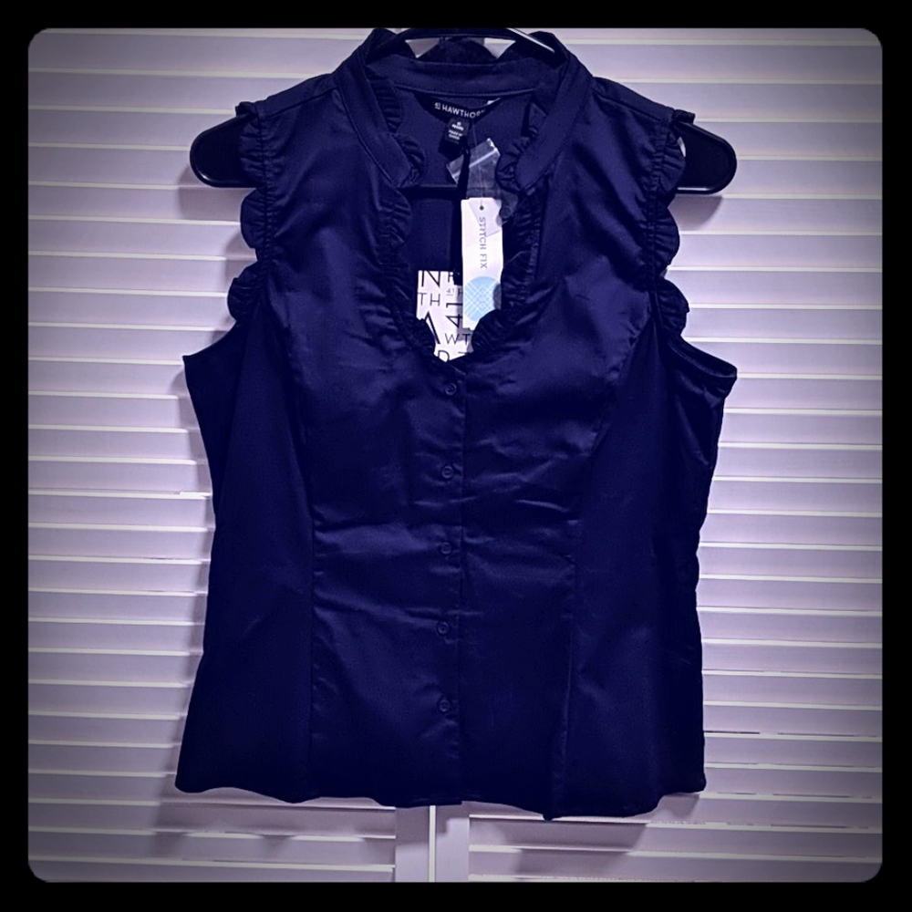 Blue stitch fix 41 Hawthorn blouse NWT
